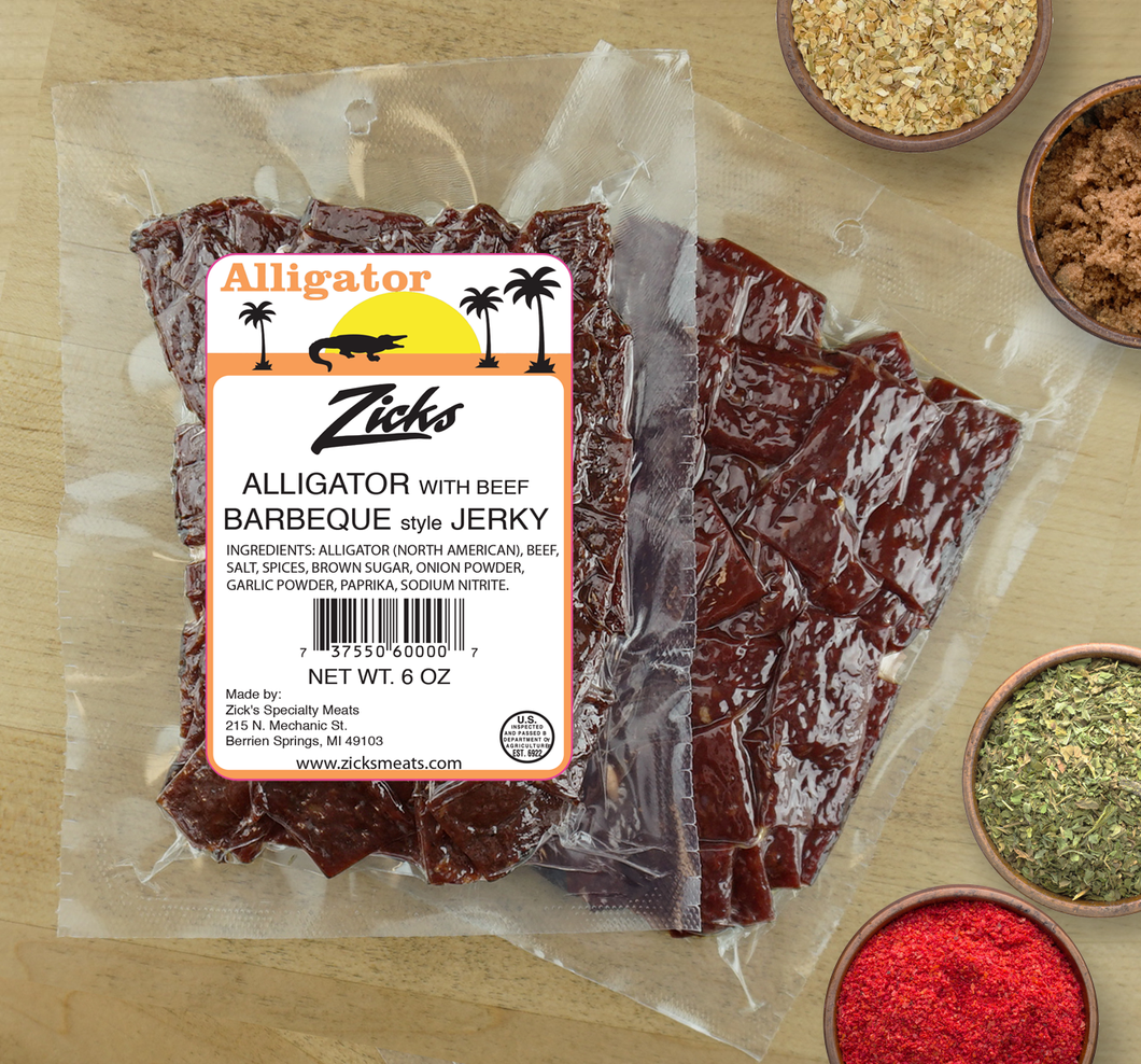 Alligator with Beef BBQ Style Jerky