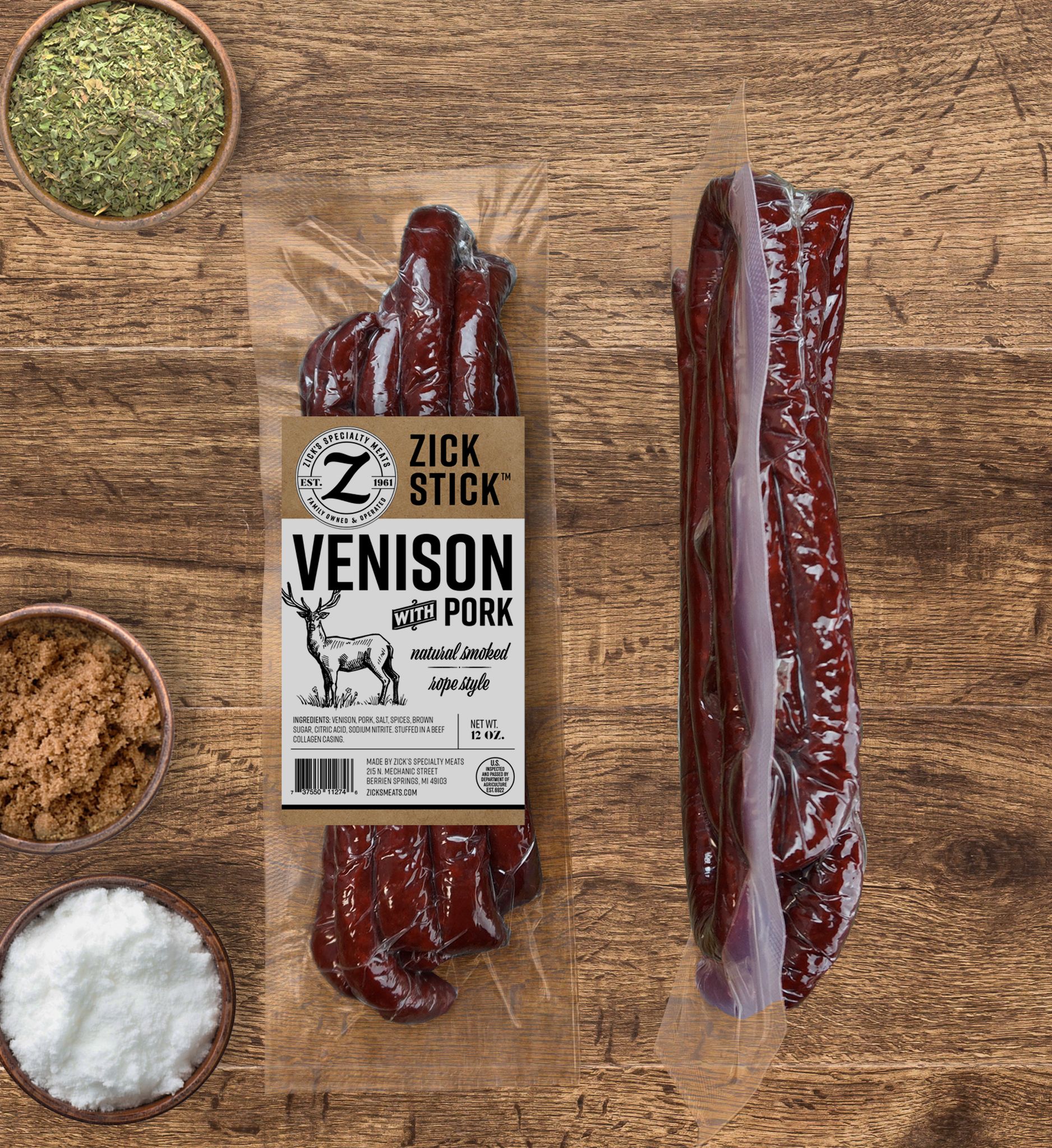 Venison with Pork Natural Smoked Rope Style – Zicks Specialty Meats