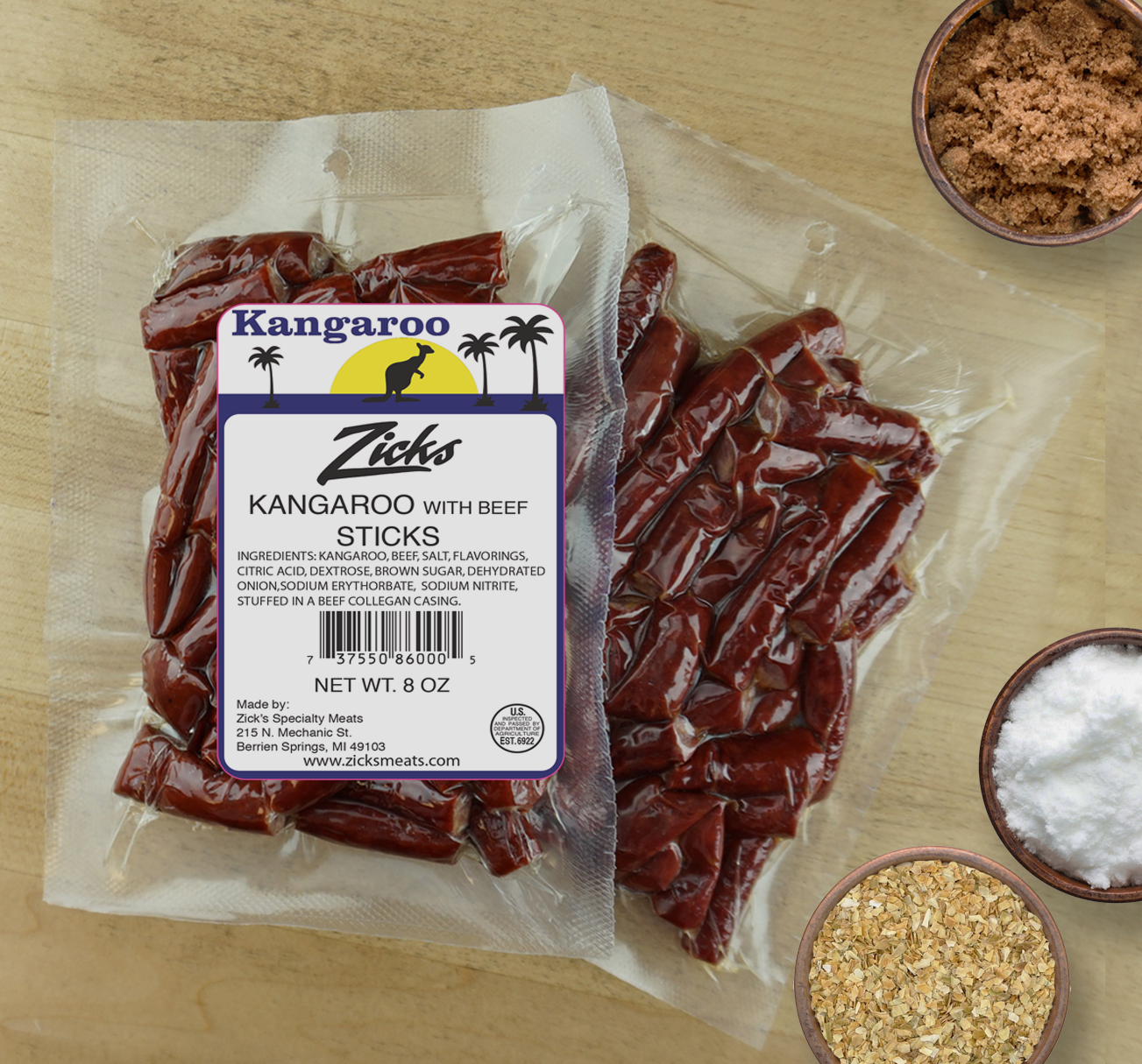 Gourmet Wild Game Sausage & Exotic Jerky: Kangaroo – Zicks