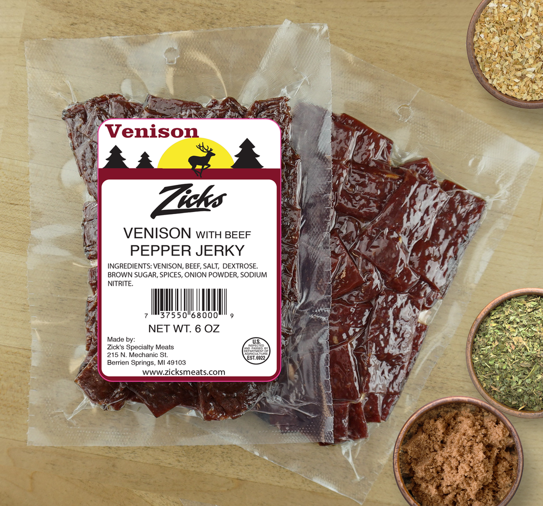 Venison with Beef Pepper Jerky